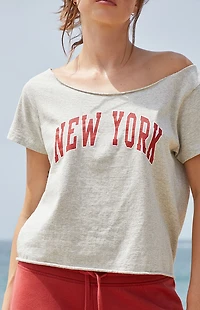 John Galt Light Gray New York Robyn Off-The-Shoulder Top