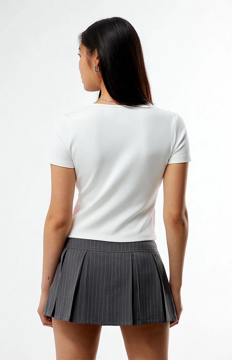 adidas White Essentials 3 Stripes Top