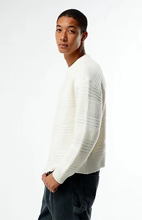 Pacsun Cream Allan Jacquard Crew Neck Sweater