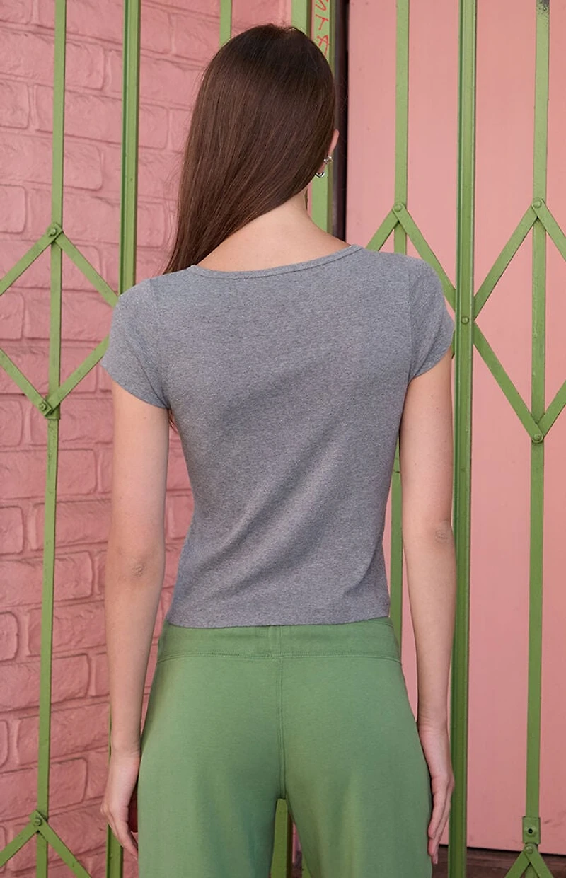 John Galt Gray Ashlyn Short Sleeve Top