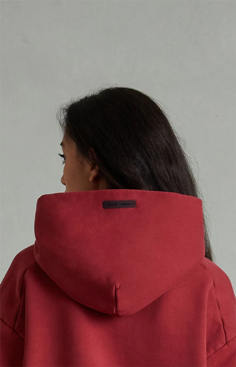 Fear of God ESSENTIALS Women's Crimson Classic Cropped Hoodie