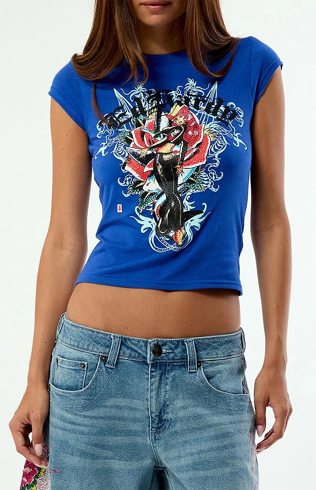 Ed Hardy Pray For Surf Cropped T-Shirt at CoolSprings Galleria in 