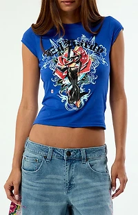 Ed Hardy Pray For Surf Cropped T-Shirt