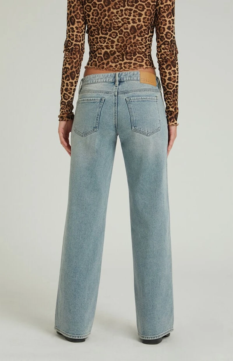 Pacsun Zoe Low Rise Girlfriend Jeans Medium Indigo Tint