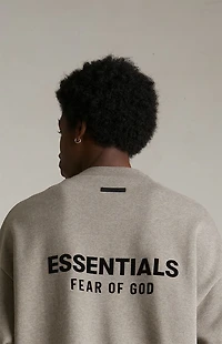 Fear of God ESSENTIALS Heather Grey Fleece Crew Neck Sweatshirt