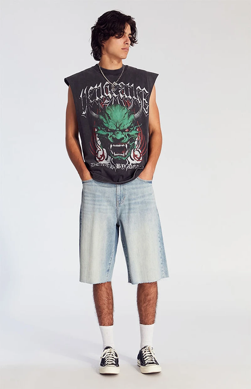 Pacsun Medium Indigo Denim Baggy Shorts