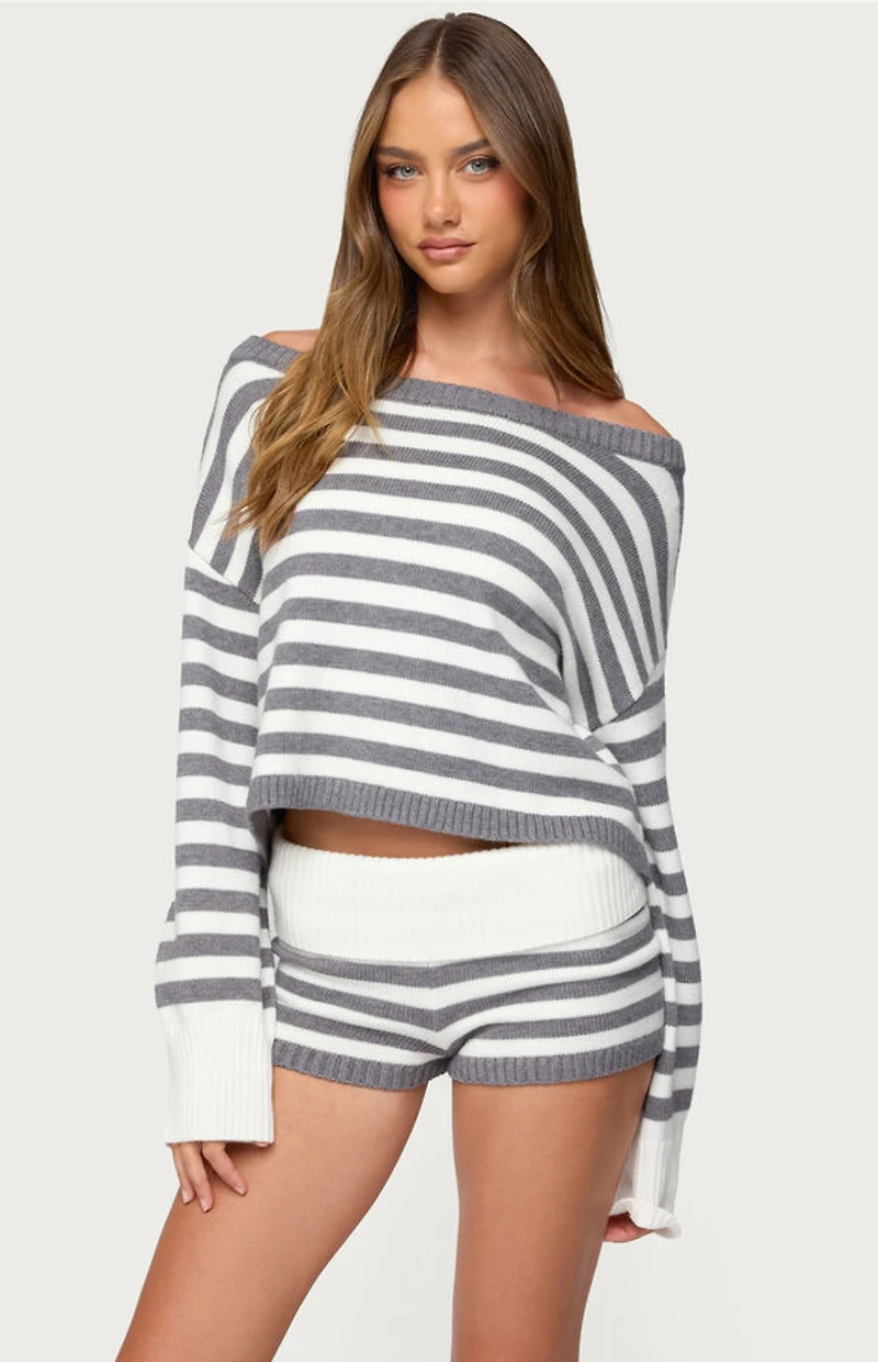 Edikted Saphi Striped Oversized Knit Sweater