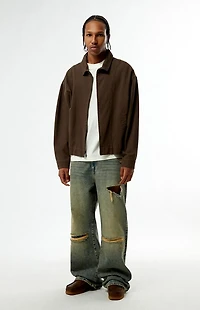 Pacsun Brown Double Seams Gas Jacket