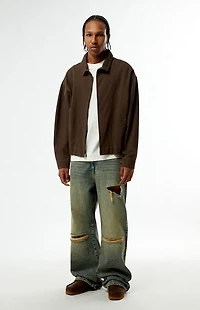 Pacsun Brown Double Seams Gas Jacket