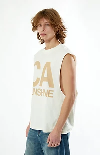Pacsun Cream Sunshine Muscle Tank Top