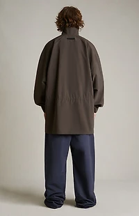 Fear of God ESSENTIALS Brown Military Nylon Mock Neck Anorak Jacket