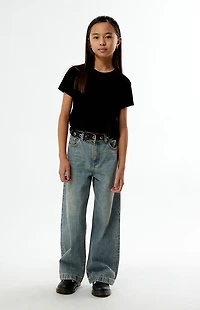 Pacsun Kids Black Ribbed Skimmer T-Shirt