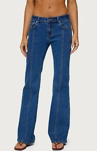 Edikted Starrie Panel Stitch Low Rise Jeans