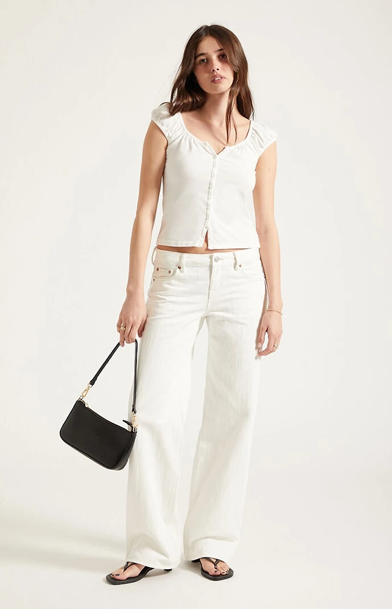 Pacsun Zoe Low Rise Girlfriend Jeans White