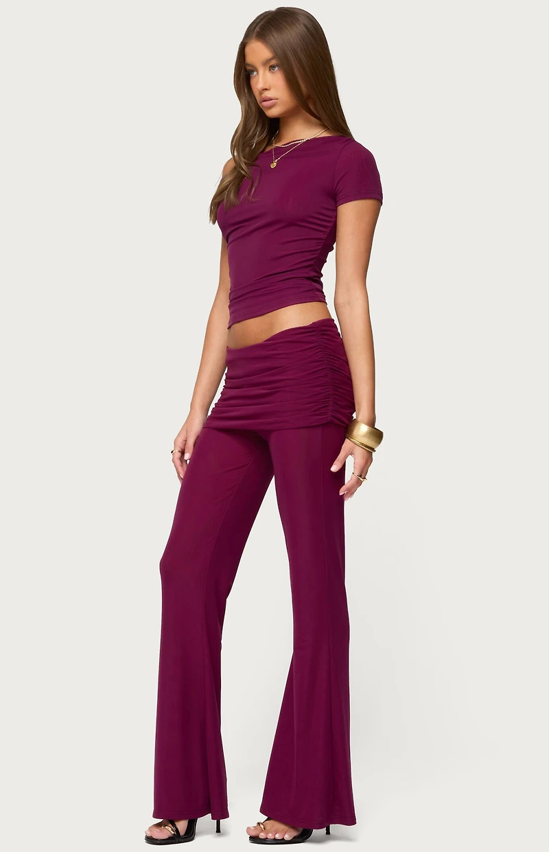 Edikted Halli Fold Over Mini Skirt Pants