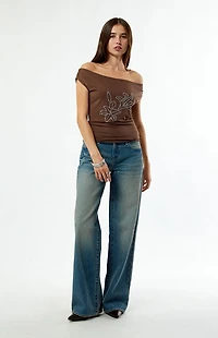 Pacsun Casey Low Rise Baggy Jeans Light Indigo