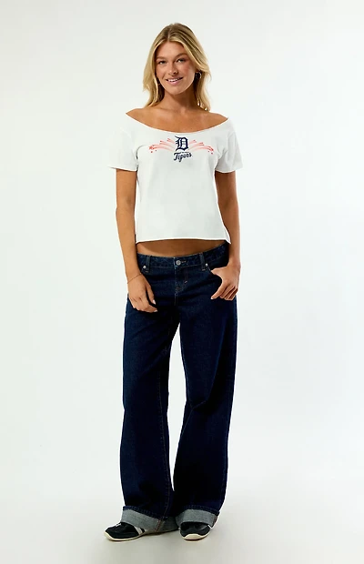 WILD COLLECTIVE x MLB Detroit Tigers Off-The-Shoulder T-Shirt