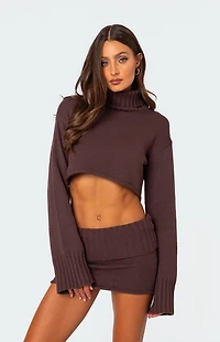 Edikted Gino Cropped Turtle Neck Sweater