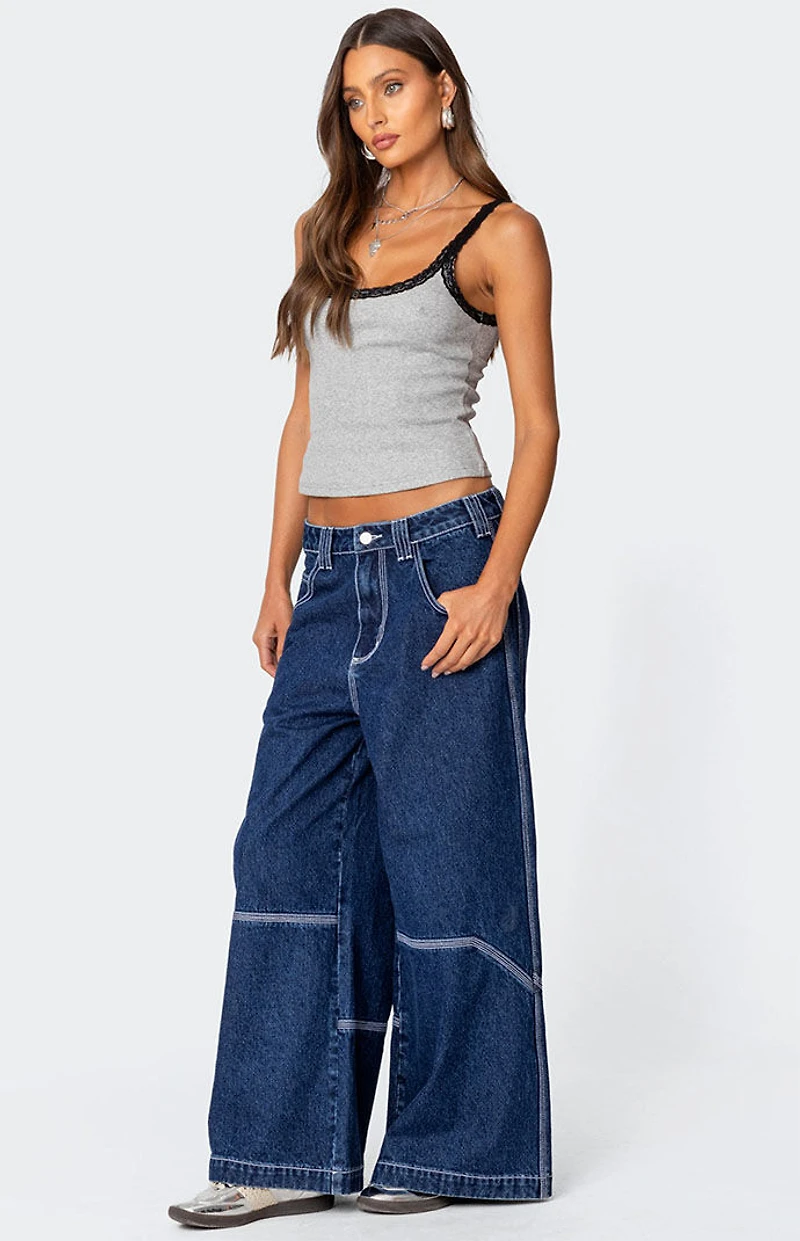 Edikted Jude Lacey Ribbed Tank Top