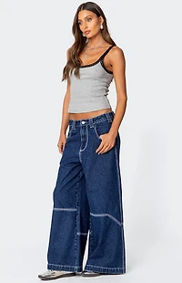 Edikted Jude Lacey Ribbed Tank Top