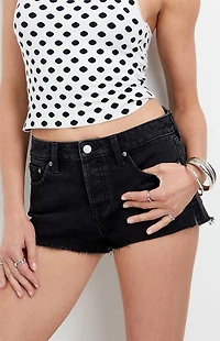 Pacsun Jamie Low Rise Jean Micro Shorts Raw Cut Black