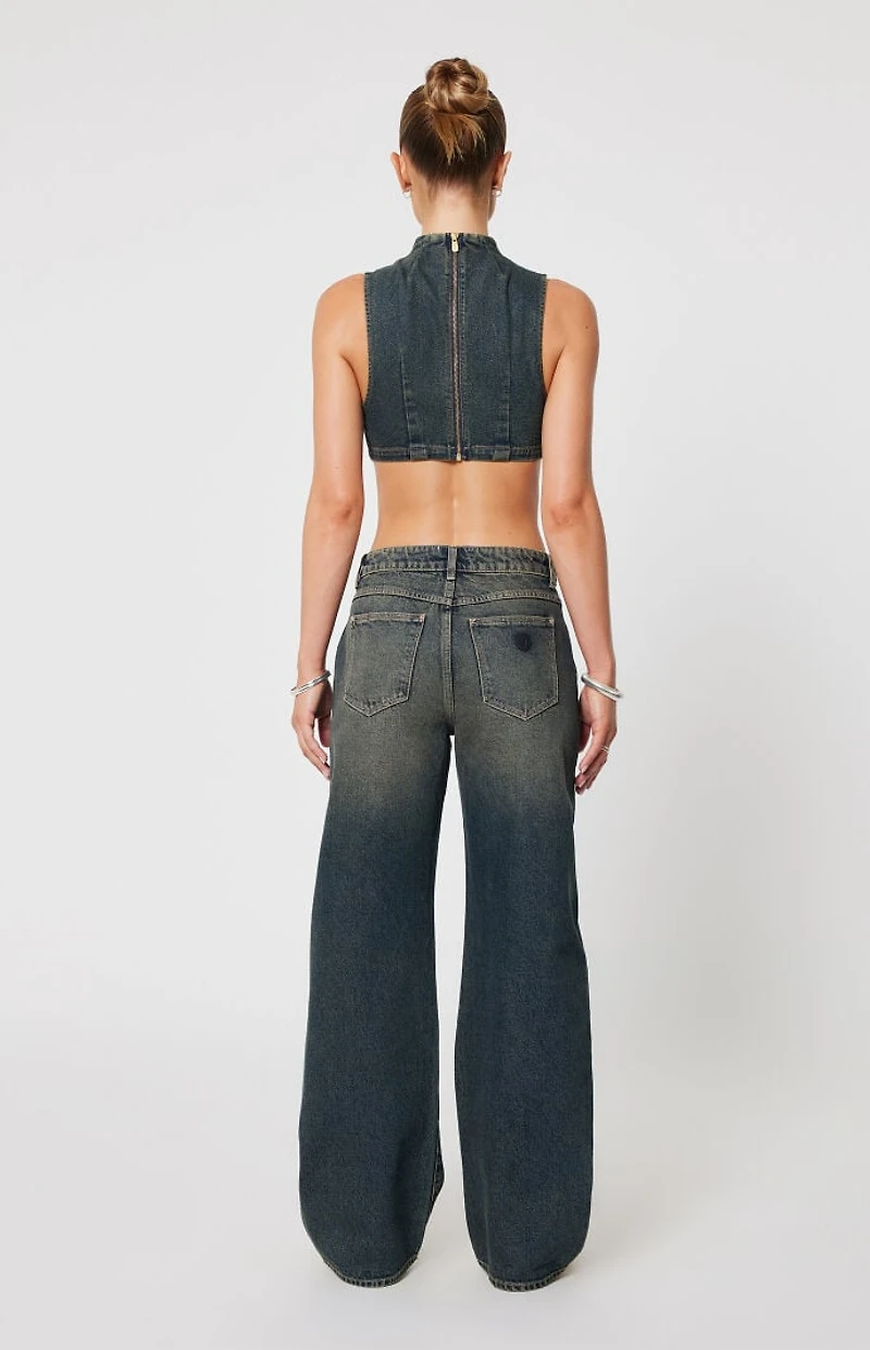 ABRAND Nightlife Mock Neck Quinn Top