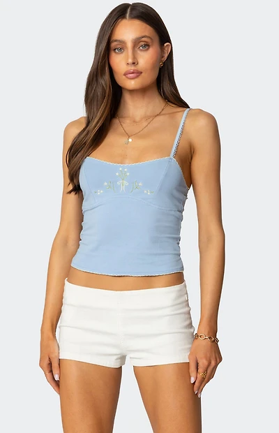 Edikted Prairie Embroidered Tank Top