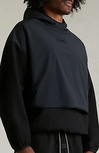 Fear of God ESSENTIALS Black Nylon Fleece Hooded Sweatshirt