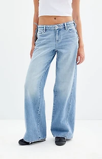 Pacsun Casey Low Rise Baggy Jeans Tie Side Medium Indigo