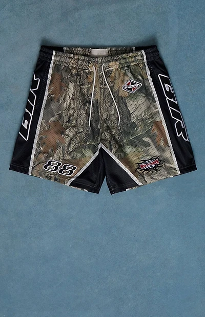 Pacsun Camo Mesh Embroidered Shorts