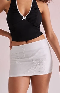Beverly and Beck Embroidered Micro Mini Skirt