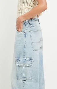 Pacsun Sloane Low Rise Ultra Baggy Jeans Cargo Light Blue