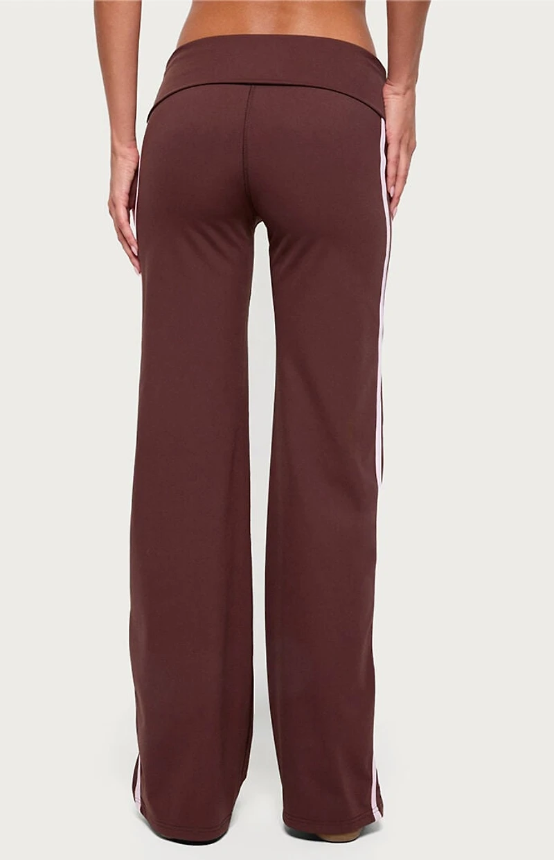 Edikted Anica Stripey Mid Rise Fold Over Pants