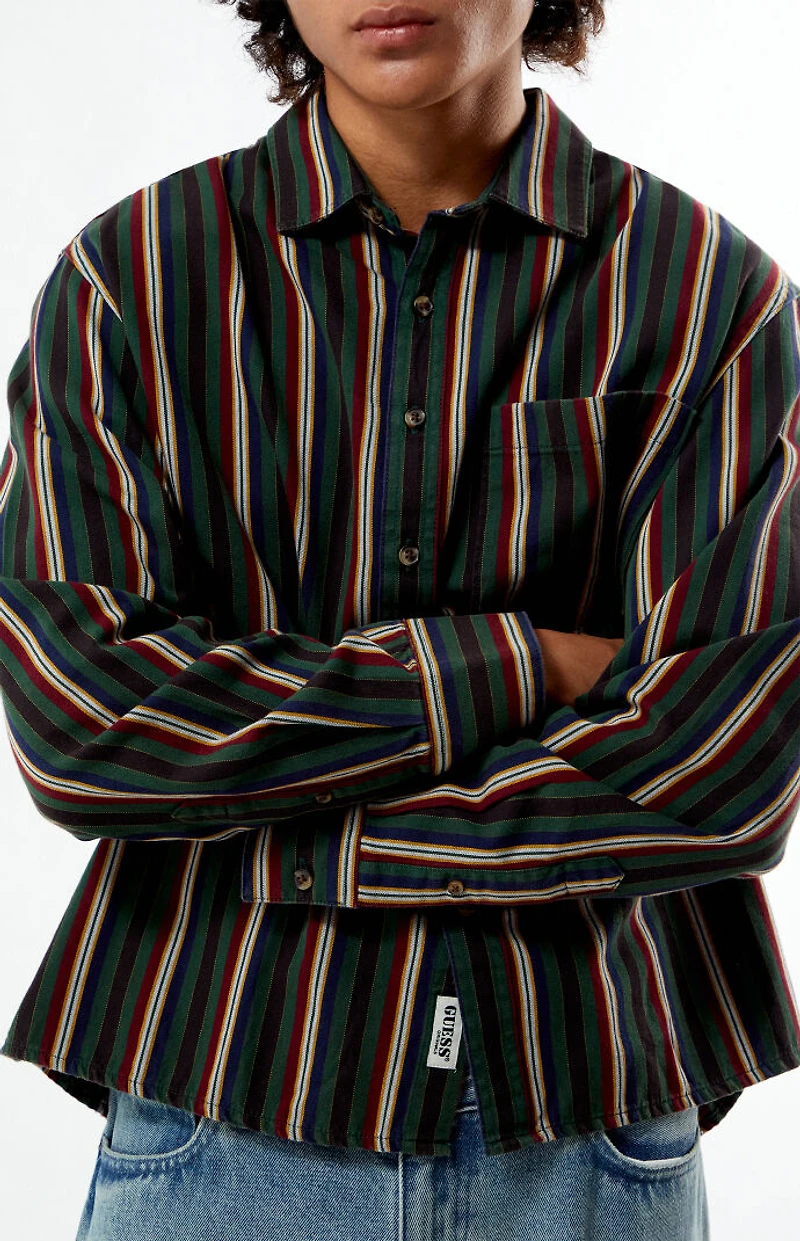 GUESS Originals Striped Woven Long Sleeve Shirt