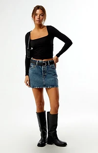 Levi's Acid Wash Icon Denim Mini Skirt