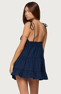 Edikted Sontana Ruched Tiered Mini Dress