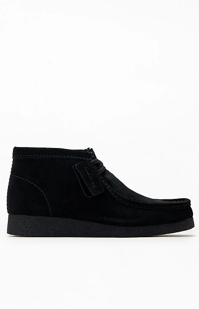 Clarks Black Suede Wallabee Evo Shoes