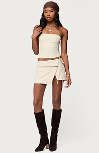 Edikted Selena Asymmetric Wrap Mini Skirt