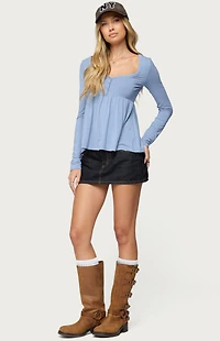 Edikted Lilla Henley Babydoll Top