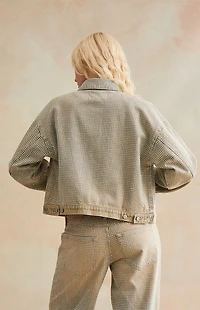 RARE DNM EDIT Rhinestone Denim Cropped Gas Jacket