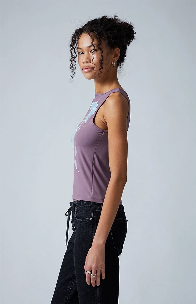 Third Charm Rose High Neck Tank Top