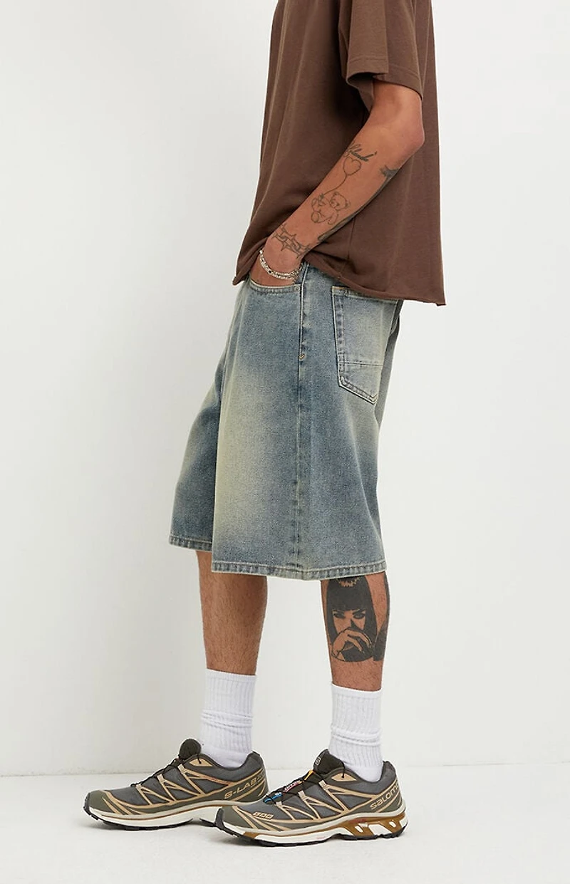 Pacsun Parker Baggy Jean Shorts Medium Blue