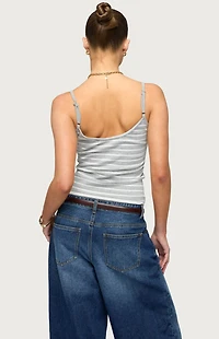 Edikted Layered Contrast Striped Tank Top