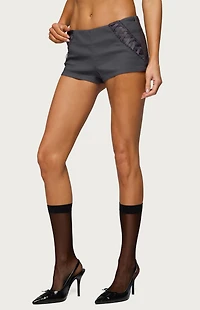 Edikted Lirah Laced Up Micro Shorts