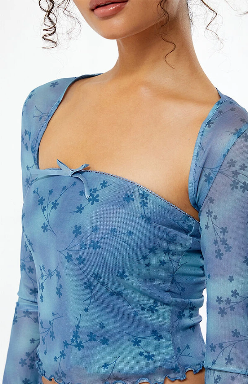 Daisy Street Mesh Off-The-Shoulder Top