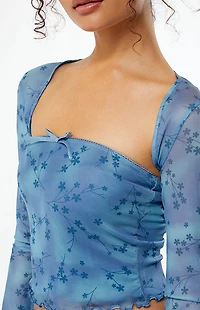 Daisy Street Mesh Off-The-Shoulder Top