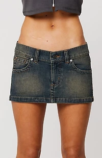 ABRAND Kandi 00 Super Low Denim Mini Skirt