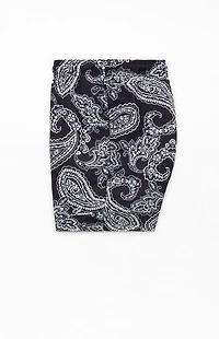 Pacsun Black Paisley AOP 4.5" Swim Trunks