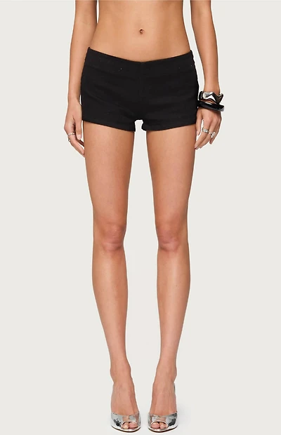 Edikted Dinah Denim Micro Shorts