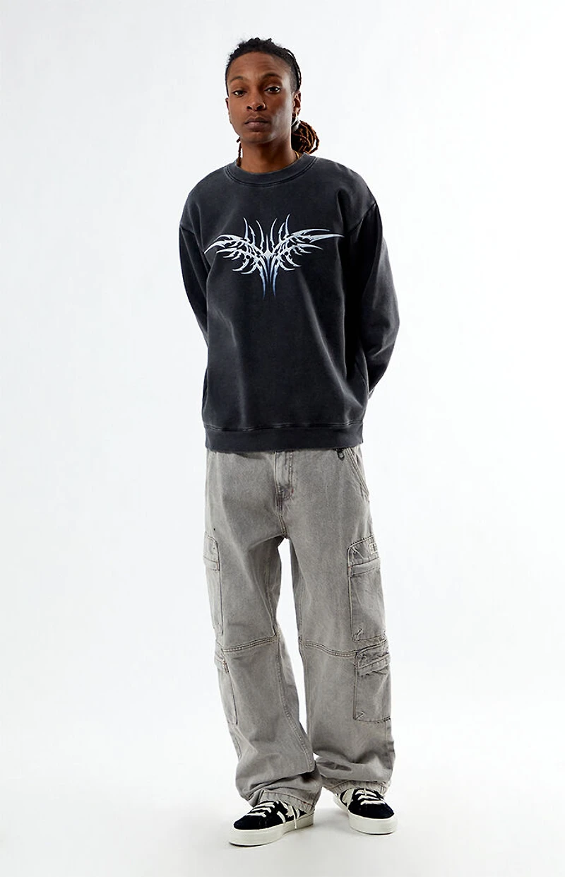 Pacsun Cyber Wings Crew Neck Sweatshirt